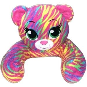 Build-A-Bear - Rainbow Bear - Zebra-Print - Kids Reading Pillow